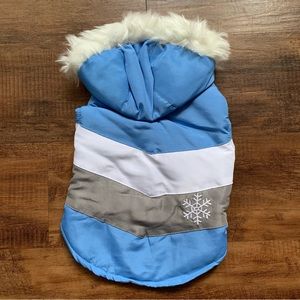 Cute Fluffy Blue Winter Jacket For Dogs